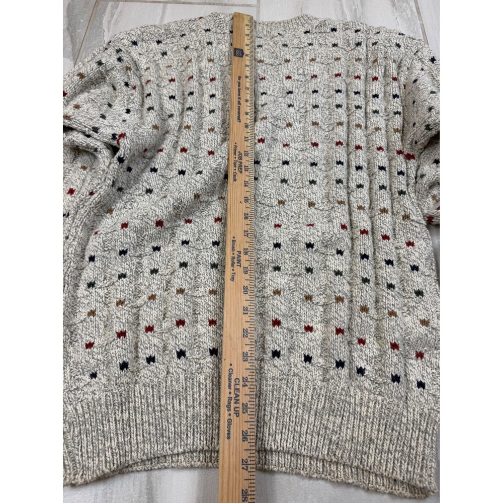 Claybrooke Outdoors Mens Medium Cotton Knit Sweater Vintage Made in USA Oatmeal - Picture 5 of 5